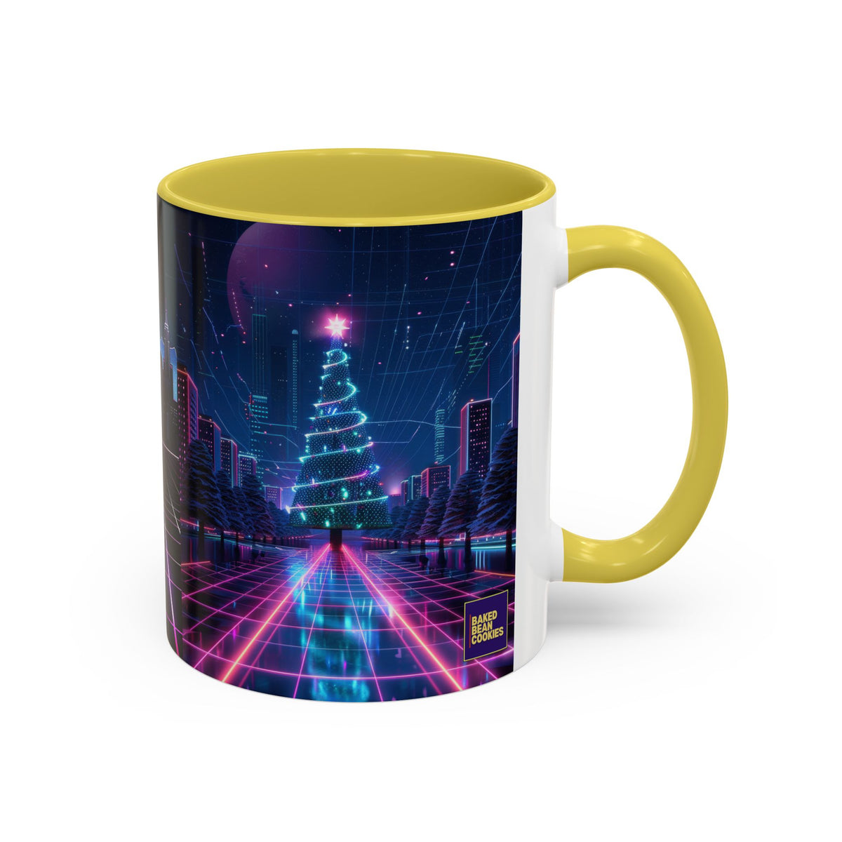 Christmas Retro 80s Skyline Mug | 11oz or 15oz Colorful Ceramic Mug