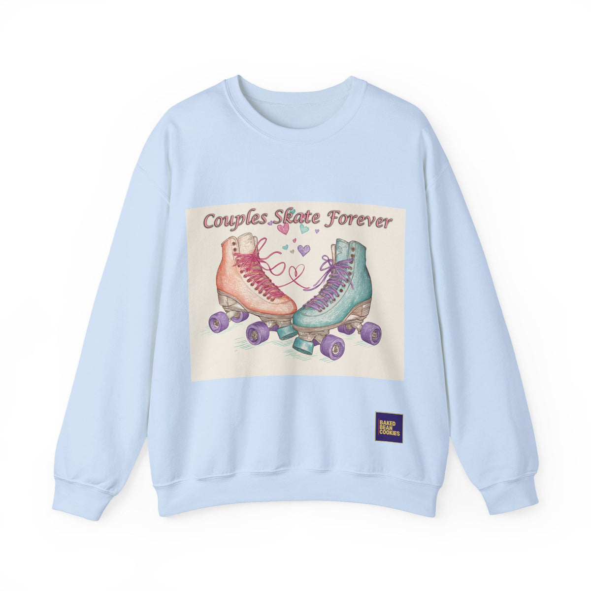 Couples Skate Forever Roller Skates Sweatshirt | 80s Retro Valentines Day