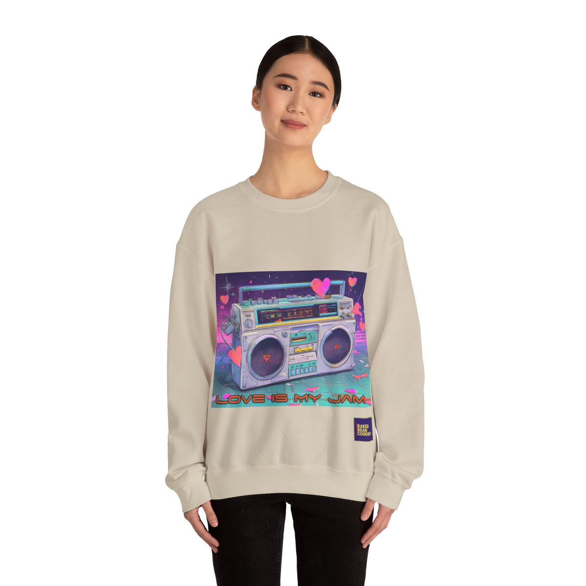 Love Is My Jam Boombox Sweatshirt For Couples | 80s Retro Valentines